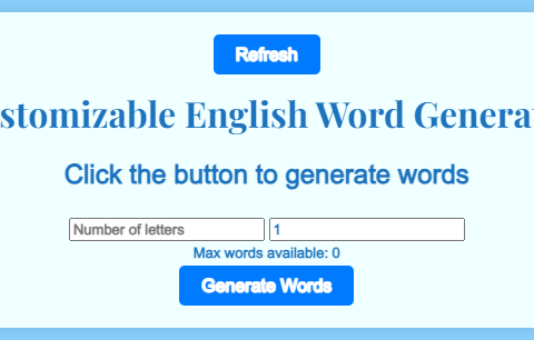 Customizable English Word Generator