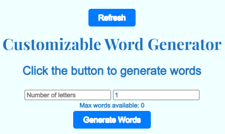 Customizable Word Generator