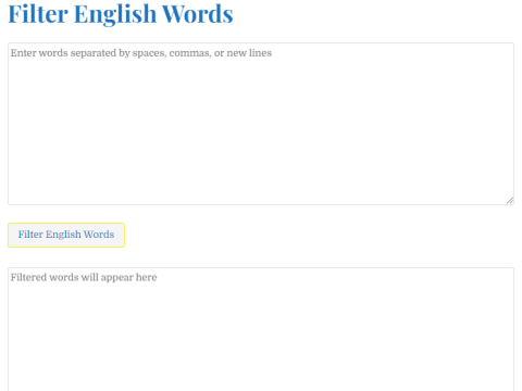 Filter English Words, English Word Extractor